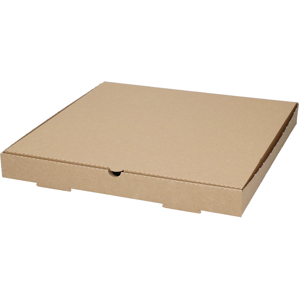Boîte Pizza Kraft Havane 33x33x3,5 Cm Avec Intérieur PET Métallisé - Lot De 50 Pièces Écologique, Anti-Condensation, Certifiée